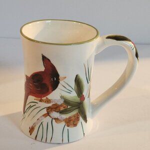 Winter Cardinal Coffee Tea Mug Cup by Par Blitzen Red Bird On Limb Design